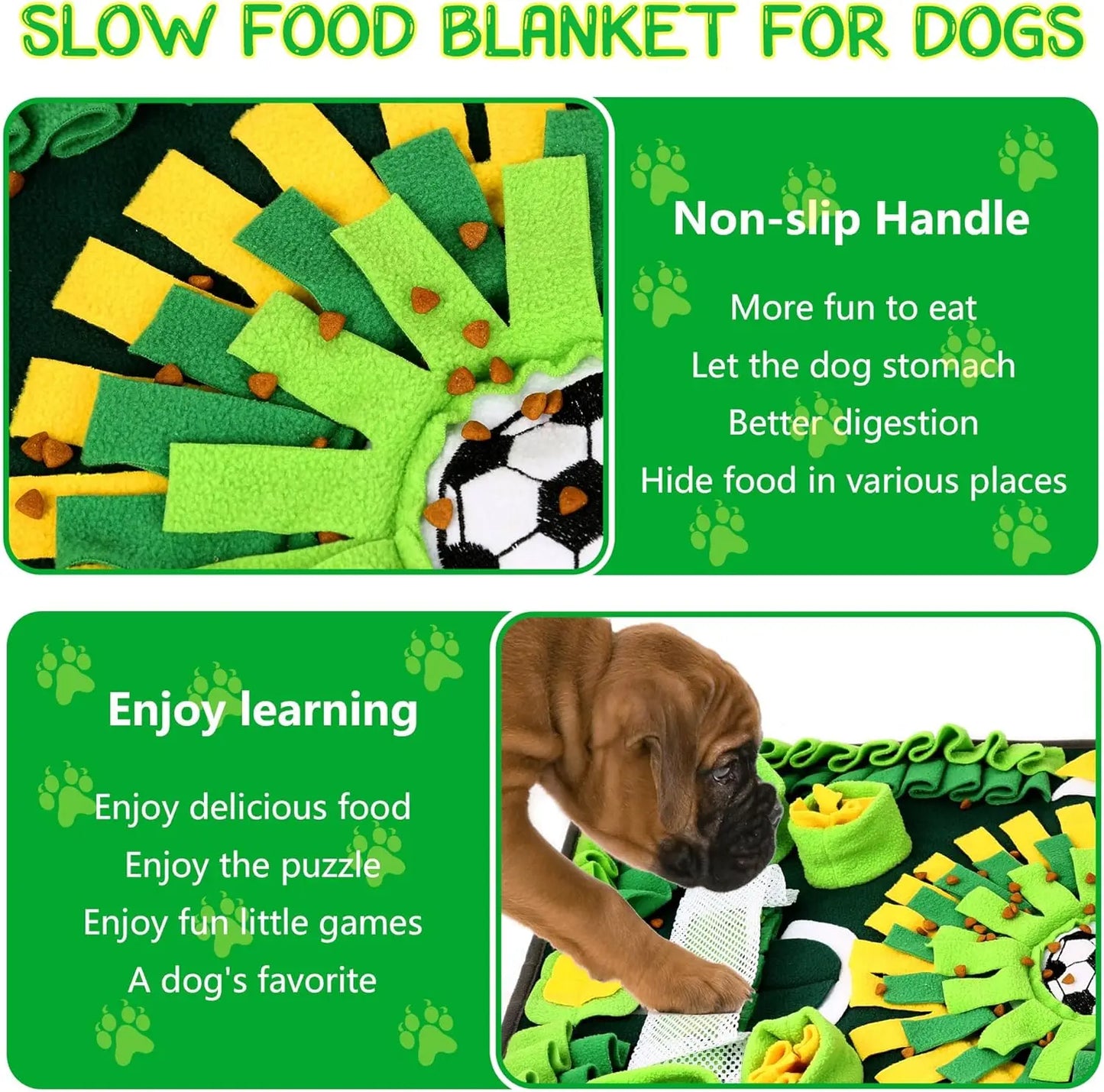 Pet Snuffle Mat - Interactive Slow Feeder Puzzle Toy for Dogs & Cats, Mental Stimulation & Foraging Training Blanket